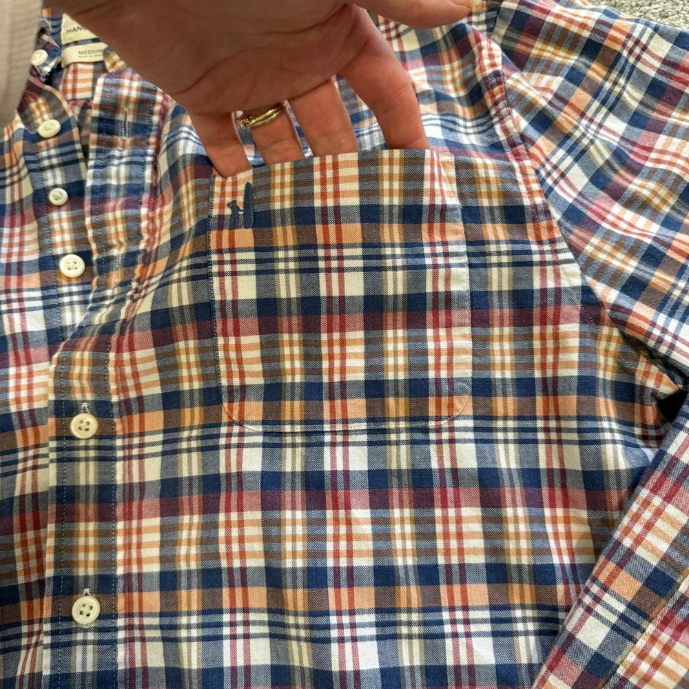 Johnny-O Hangin Out Mens Plaid Button Down Shirt Long Sleeve Cotton Medium - Picture 5 of 10